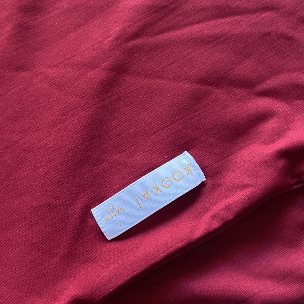 Kookai bodycon rose gold rings tank top burgundy red size 10 kookai size 1 - Picture 5 of 5